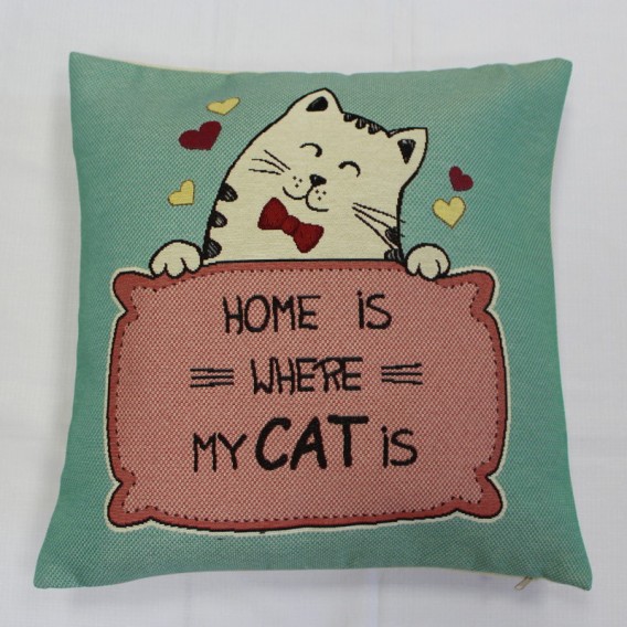 Gobelínová povlak Funky kočka 45x45cm