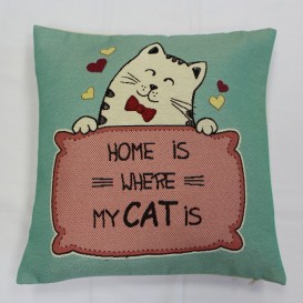 Gobelínová povlak Funky kočka 45x45cm