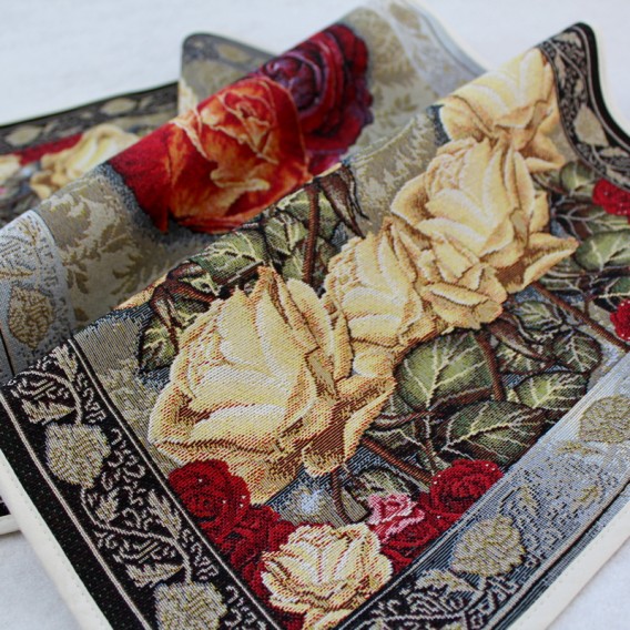 Gobelínový obrus Tmavé barokové kvety 40x100cm