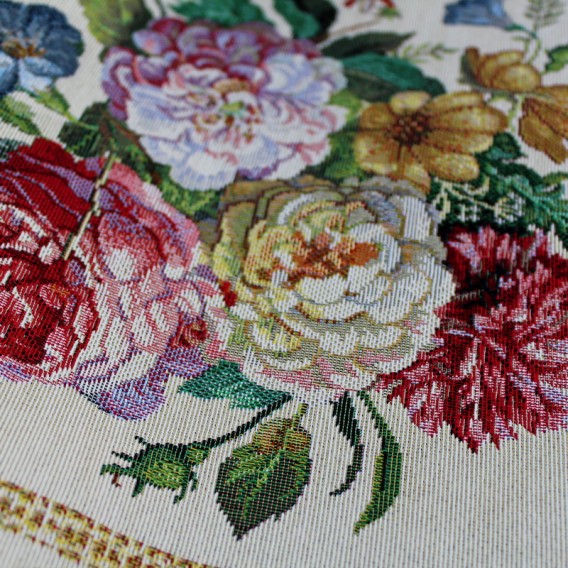 Gobelínový obrus Béžové barokové kvety 100x100cm