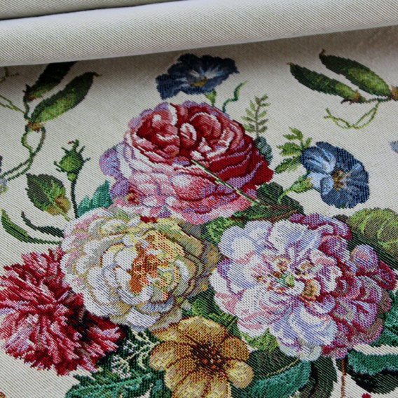 Gobelínový obrus Béžové barokové kvety 100x100cm