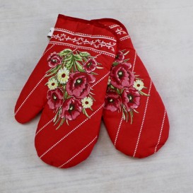 Kuchynské rukavice vlčie maky - tmavo hnedá