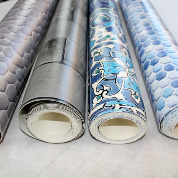 Omyvatelný 3D obklad na Modrá mozaika š.67,5cm