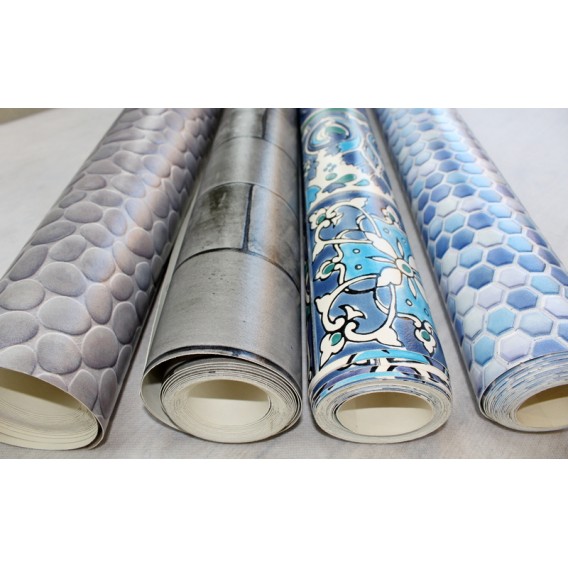 Omyvatelný 3D obklad na Modrá mozaika š.67,5cm