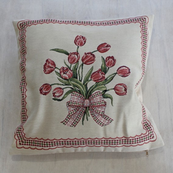 Gobelínová obliečka Romantický tulipán  45x45cm
