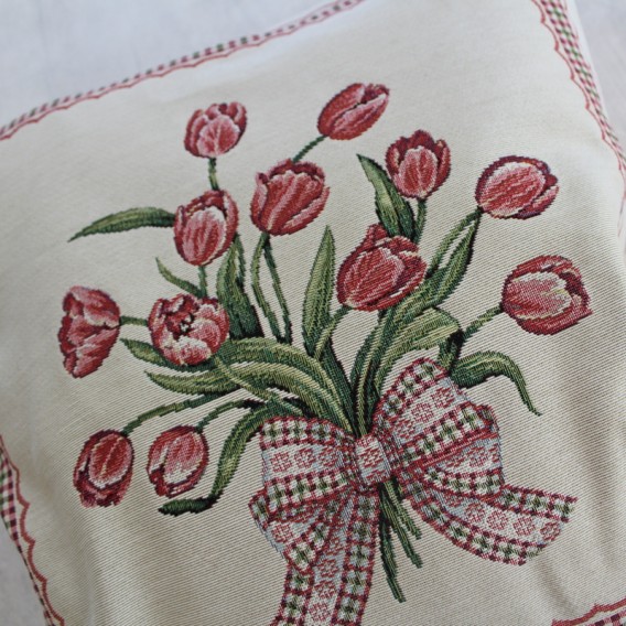 Gobelínová obliečka Romantický tulipán  45x45cm