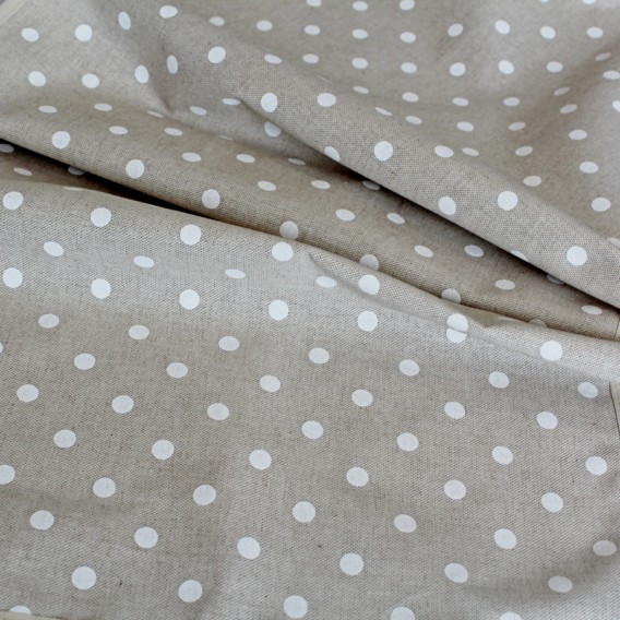 Bavlnený obrus béžový s bielymi bodkami 120x140cm
