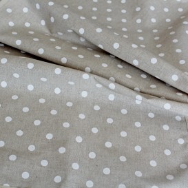 Bavlnený obrus béžový s bielymi bodkami 120x140cm