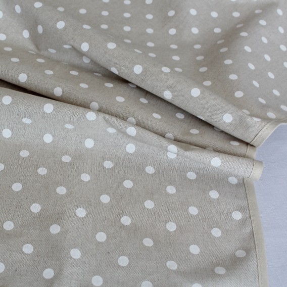 Bavlnený obrus béžový s bielymi bodkami 120x140cm