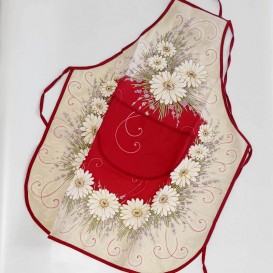 Kuchyňská zástěra Kopretiny - červené