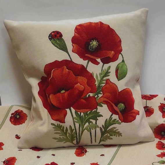 Gobelínová povlak Vlčí maky 2 45x45cm