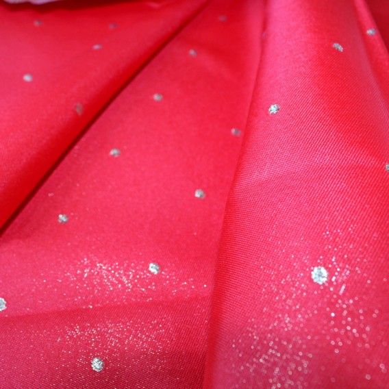 Obojstranný teflónový obrus bodka červeno/zlatý