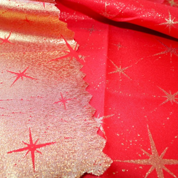 Oboustranný teflonový ubrus Hvězda veliká červeno/zlatý