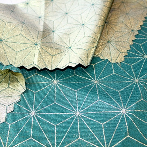 Oboustranný teflonový ubrus Diamant zeleno/zlatý