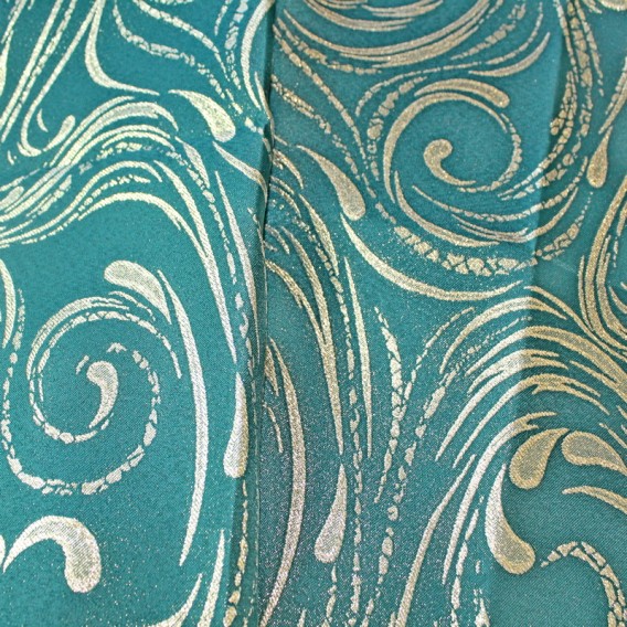 Obojstranný teflónový obrus Špirála zeleno/zlatý