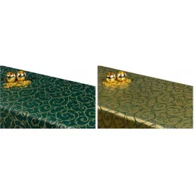 Obojstranný teflónový obrus Ornament zeleno/zlatý