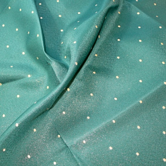 Obojstranný teflónový obrus Bodky zeleno/zlatý