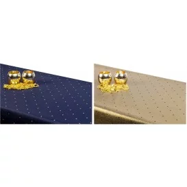 Obojstranný teflónový obrus Bodky modro/zlatý