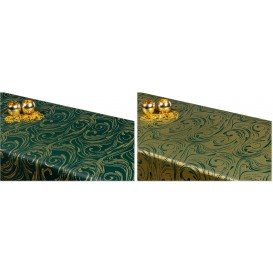 Obojstranný teflónový obrus Špirála zeleno/zlatý