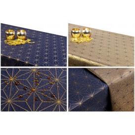 Oboustranný teflonový ubrus Diamant modro/zlatý