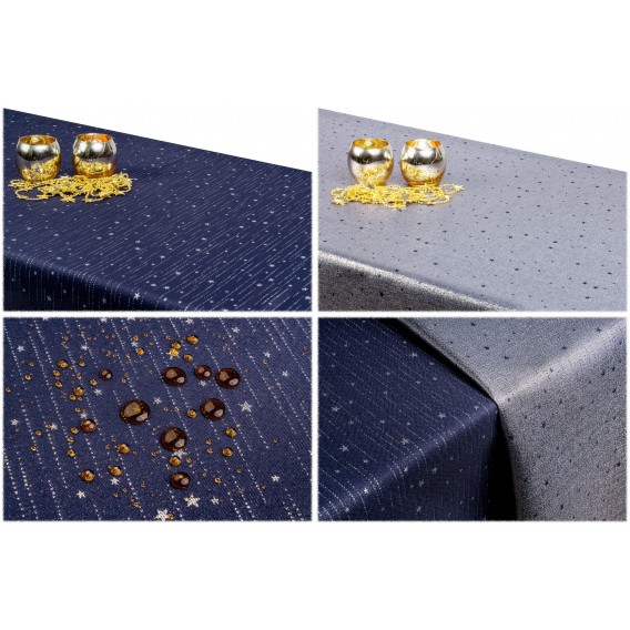 Oboustranný teflonový ubrus Hviezdy modro/stříbrný