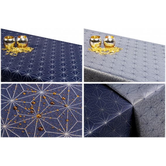 Oboustranný teflonový ubrus Diamant  modro/stříbrný