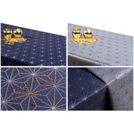 Oboustranný teflonový ubrus Diamant  modro/stříbrný