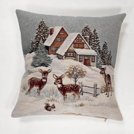 Gobelínový povlak Srny pri chate 45x45cm