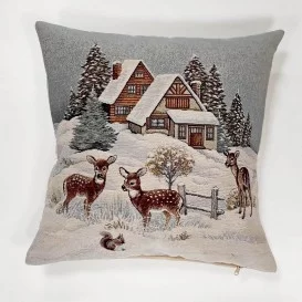 Gobelínový povlak Srny pri chate 45x45cm