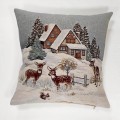 Gobelínová obliečka Srnky pri chate 45x45cm
