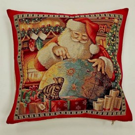 Gobelínový povlak Mikuláš s glóbusem 2 45x45cm