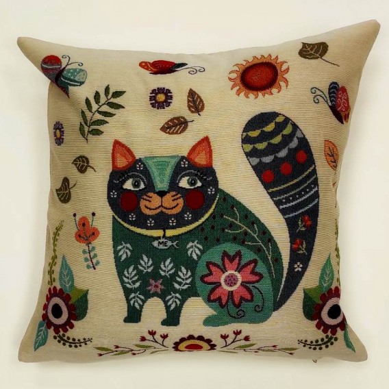 Gobelínová obliečka Scandi Mačka 45x45cm