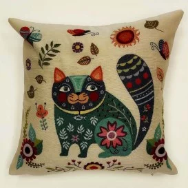 Gobelínová obliečka Scandi Mačka 45x45cm