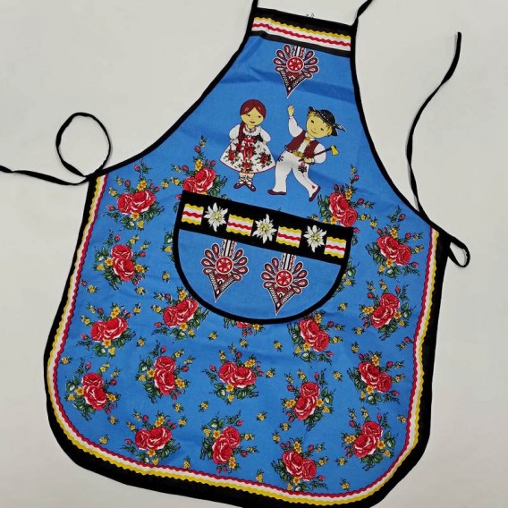 Kuchynská zástera Folk - zelená