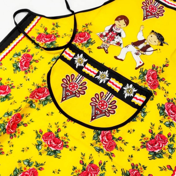 Kuchynská zástera Folk - modrá