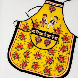 Kuchynská zástera Folk - žltá