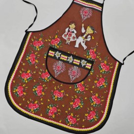 Kuchynská zástera Folk - hnedá