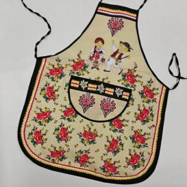 Kuchynská zástera Folk - smotanová