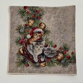 Gobelínový obrus Mačacie Vianoce 100x100cm