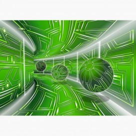 Fototapeta - FT6034 - Zelené koule v tunelu