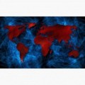 Fototapeta - FT6187 - Červeno-modrá mapa světa