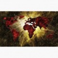 Fototapeta - FT6190 - Červeno-zlatá mapa světa