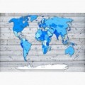 Fototapeta - FT6427 - Modrá mapa světa