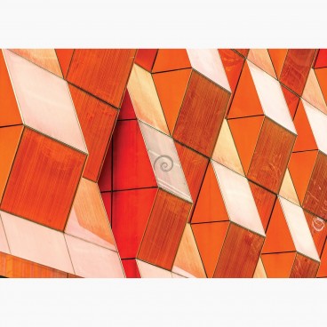 Fototapeta - FT7079 - Detail na modernej budove oranžový