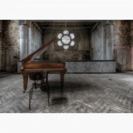 Fototapeta - FT7083 - Klavír v opustenej zničenej budove