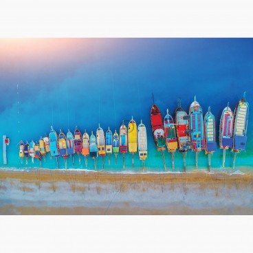 Fototapeta - FT7092 - Farebné lode na pláži
