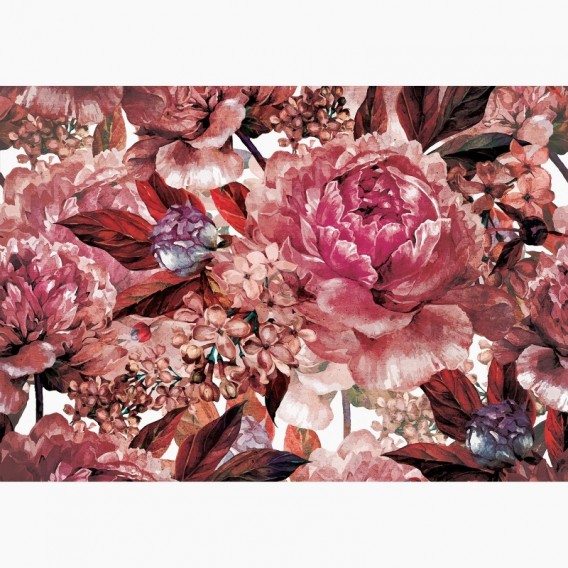 Fototapeta - FT7372 - Růžové malované květy