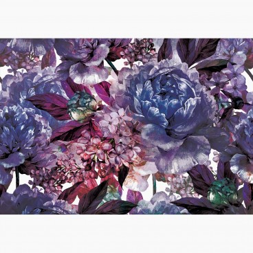 Fototapeta - FT7373 - Modro-fialové malované květy