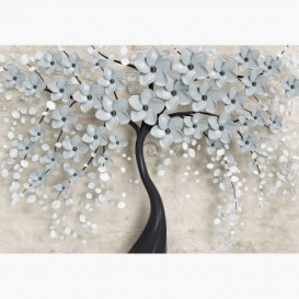 Fototapeta - FT7427 - Černý strom s šedými květy