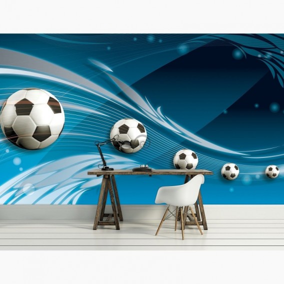 Fototapeta - FT7673 - Futbalové lopty modrá